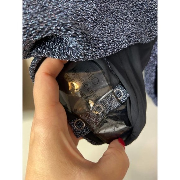 Patbo Lurex Plunge Long Sleeves Bodysuit Women's Galaxy Size: X-Small NWT - Picture 7 of 9